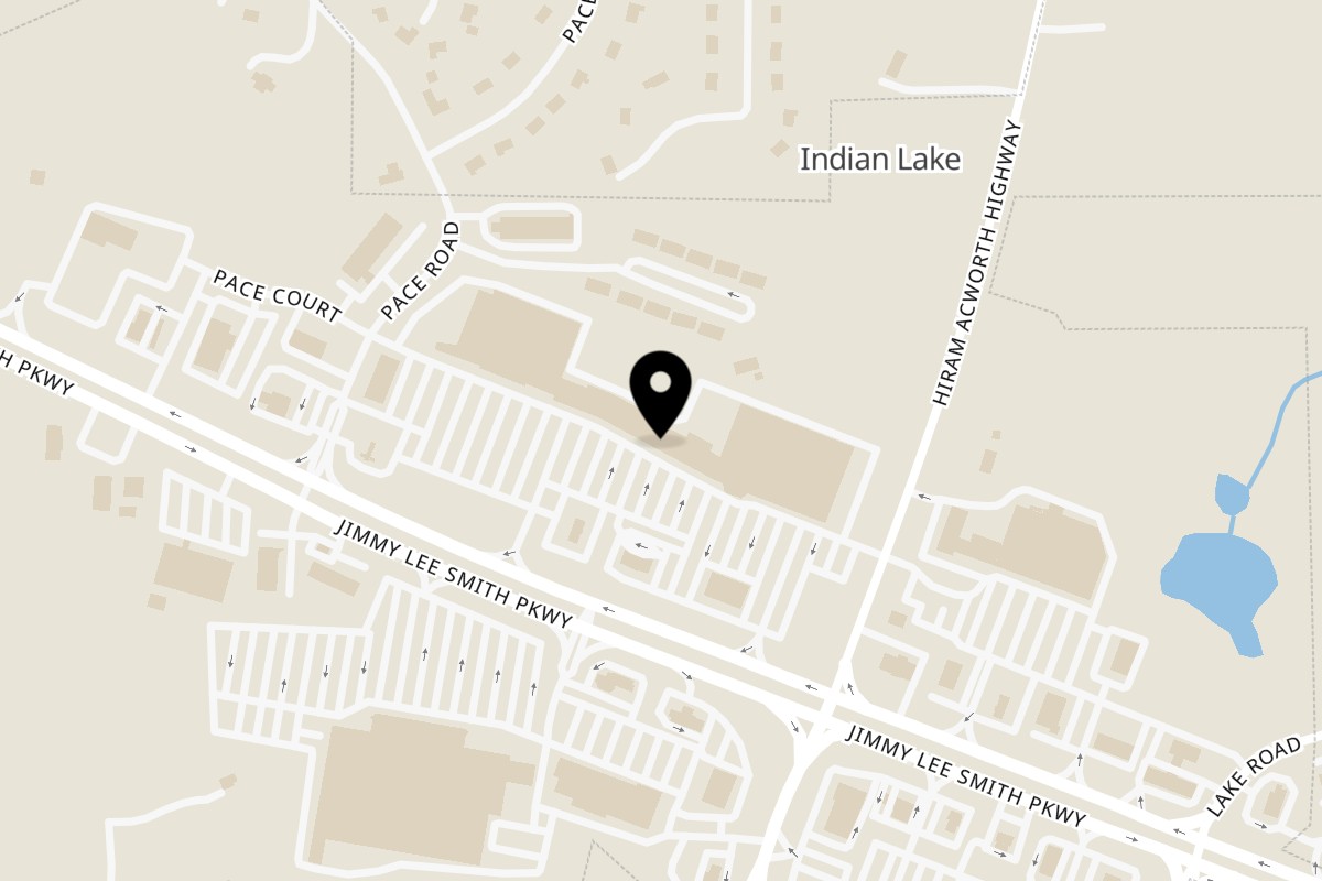 Map showing the location of Cafe Wing Max Hiram on 4215 Jimmy Lee Smith Pkwy in Hiram