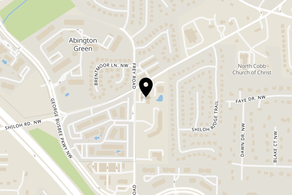 Map showing the location of Cafe Wing Max Kennesaw on 4000 Frey Rd in Kennesaw